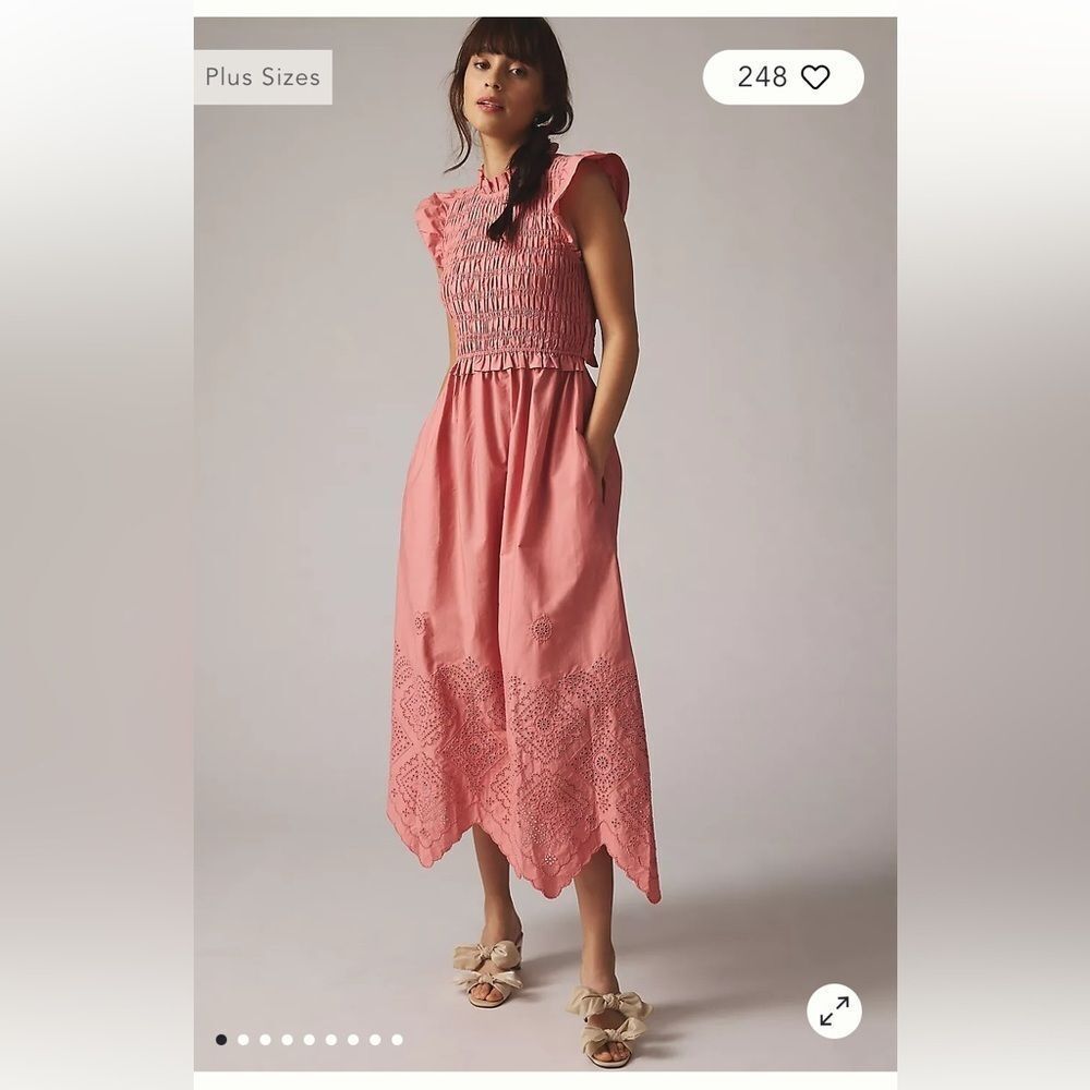 Moon River Size Small by Anthropologie Moon River Flutter-Sleeve Dress